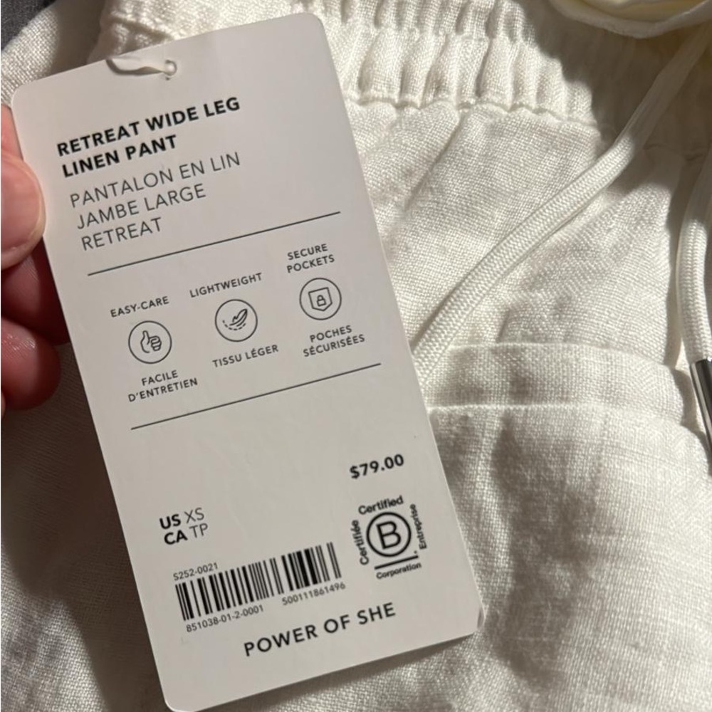 Athleta Retreat Wide Leg Linen Pant // Calla Lily - Picture 10 of 14